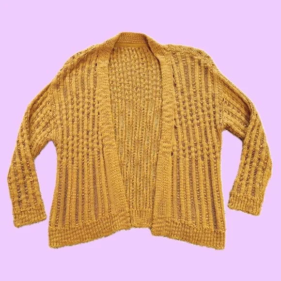 *3 for $9* Mustard Knit Cardigan - Picture 1 of 11
